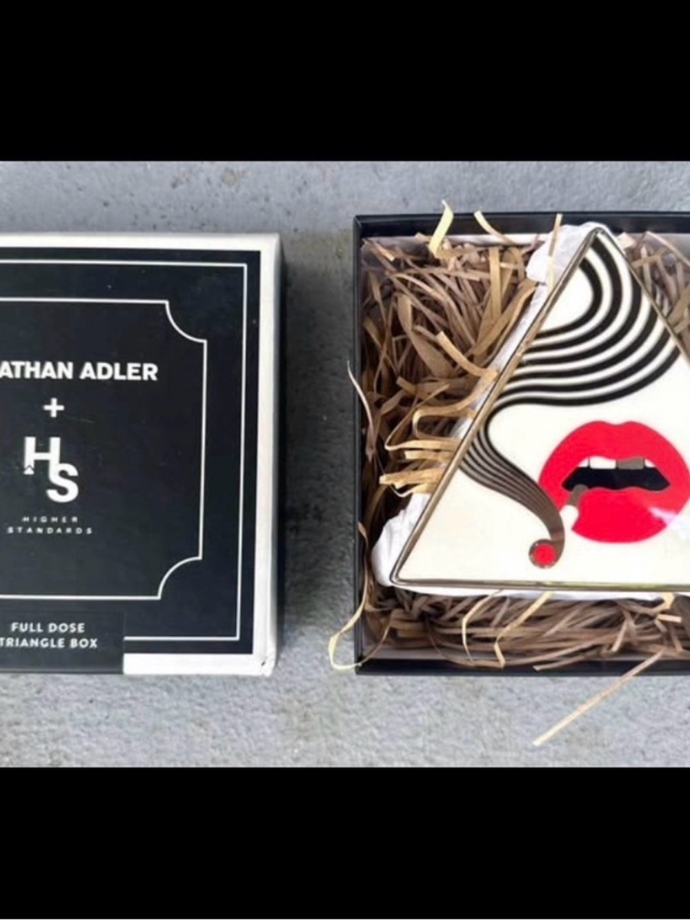 Jonathan Adler Higher Standards “Full Dose” Triangle Box - Picture 2 of 5